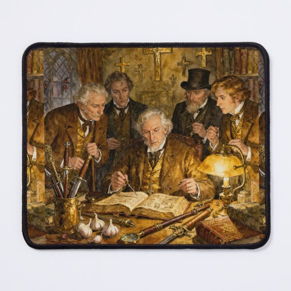 Item preview, Van Helsing with his contemporaries Illustration from Bram Stoker's Dracula character portrait art designed and sold by Vintage Designs +.