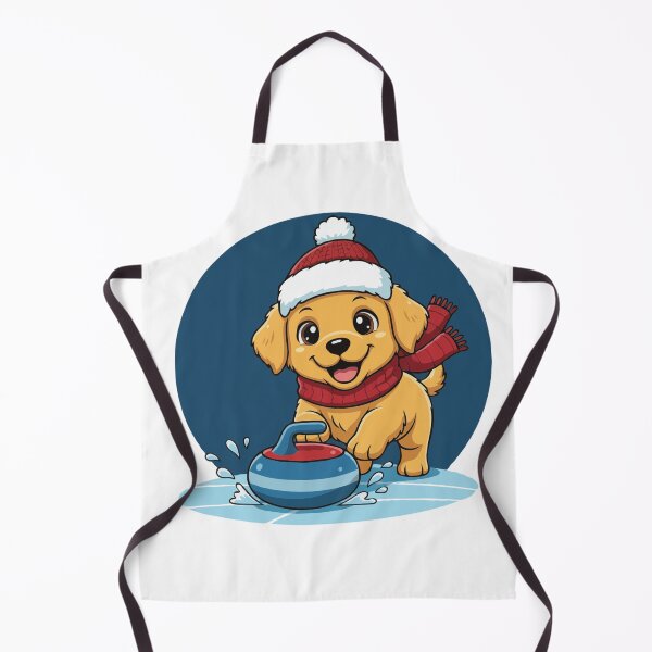 Item preview, Cute Golden Retriever Curling Puppy | Happy Winter Puppy designed and sold by The Real Life Symphony.