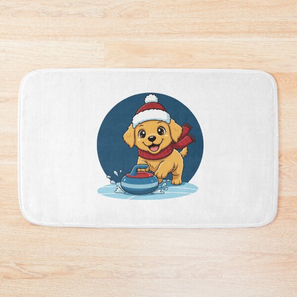 Item preview, Cute Golden Retriever Curling Puppy | Happy Winter Puppy designed and sold by The Real Life Symphony.