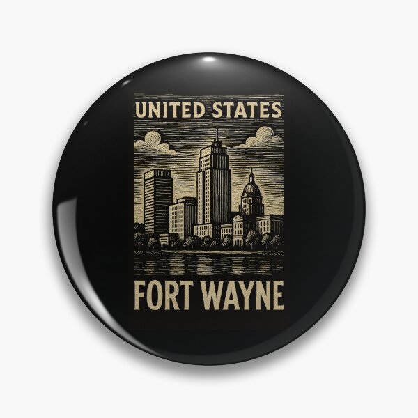 Item preview, Fort Wayne USA Linocut Style  designed and sold by Thistle-TShop.
