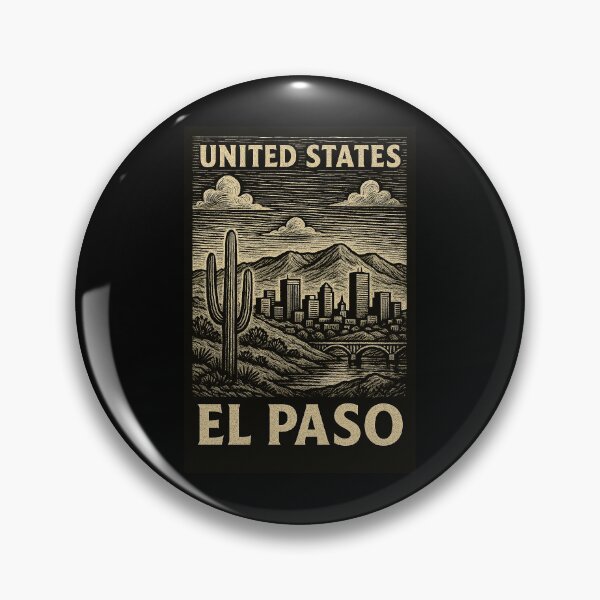 Item preview, El Paso USA Linocut Style  designed and sold by Thistle-TShop.