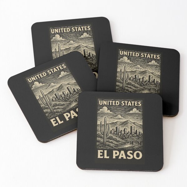 Item preview, El Paso USA Linocut Style  designed and sold by Thistle-TShop.