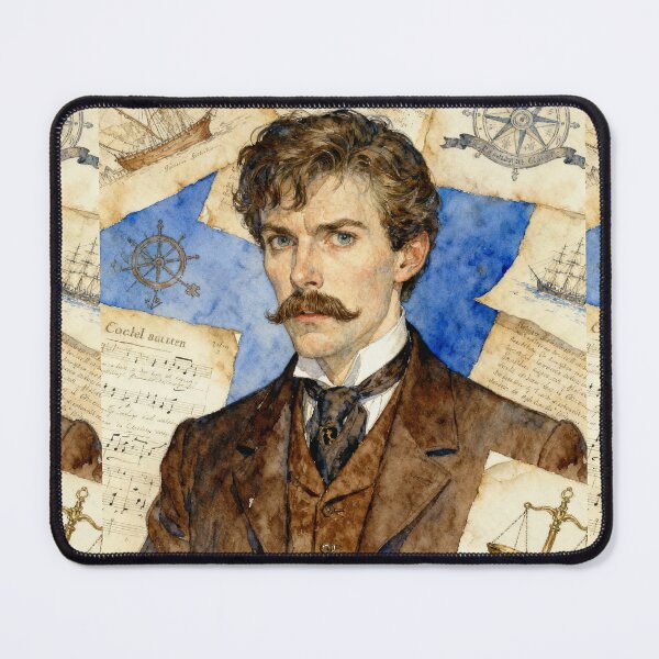 Item preview, Johnathan Harker the Solicitor Illustration from Bram Stoker's Dracula character portrait art designed and sold by Vintage Designs +.