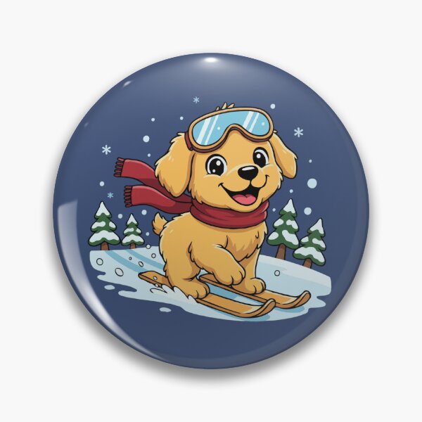 Item preview, Cute Golden Retriever Skiing Puppy | Happy Winter Puppy designed and sold by The Real Life Symphony.