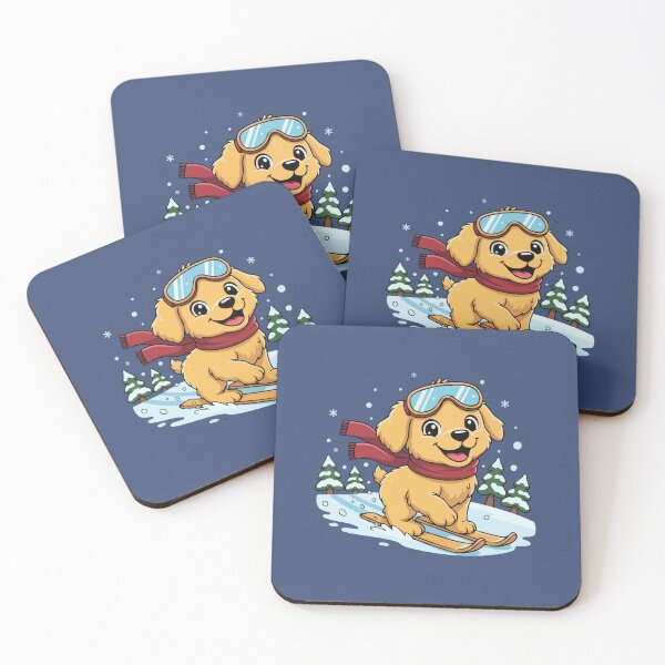 Item preview, Cute Golden Retriever Skiing Puppy | Happy Winter Puppy designed and sold by The Real Life Symphony.