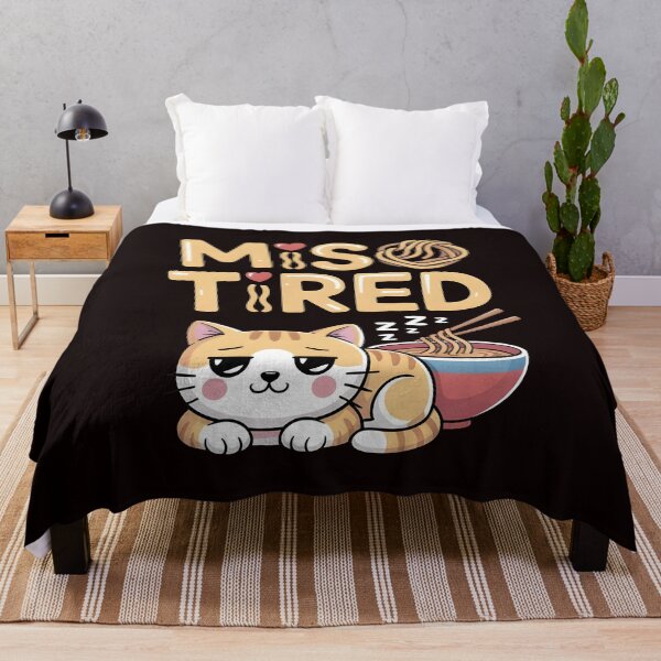Item preview, Miso Tired – Ramen Lover Japanese Cat Pun designed and sold by Redgiant87x.