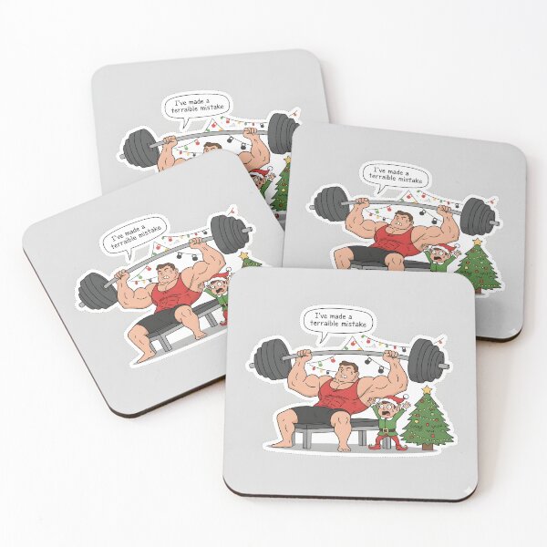 Item preview, Overwhelmed Elf Spotter Funny Christmas Bench Press designed and sold by AestheticCore Designs.