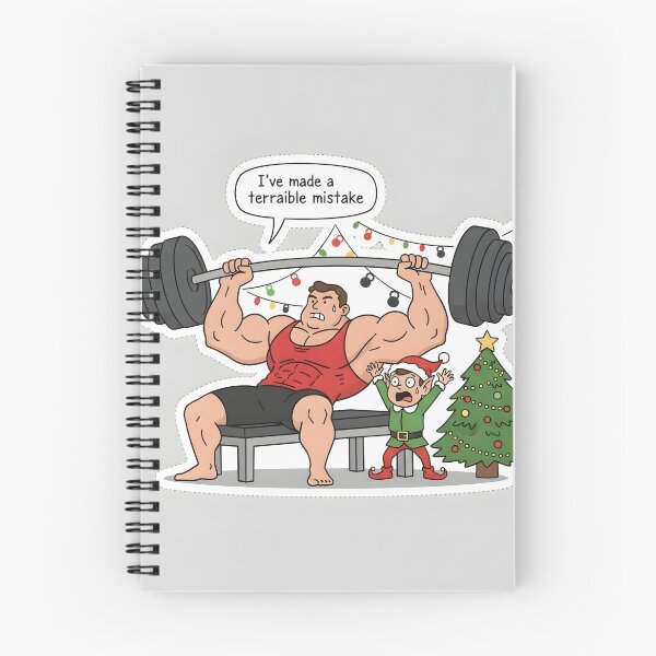 Item preview, Overwhelmed Elf Spotter Funny Christmas Bench Press designed and sold by AestheticCore Designs.