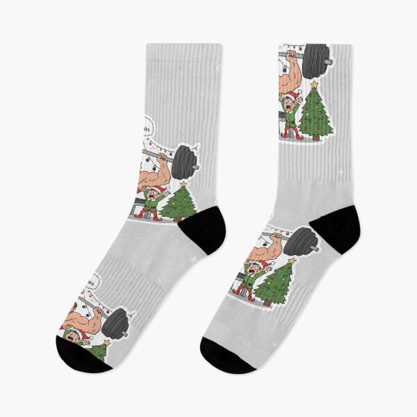 Item preview, Overwhelmed Elf Spotter Funny Christmas Bench Press designed and sold by AestheticCore Designs.