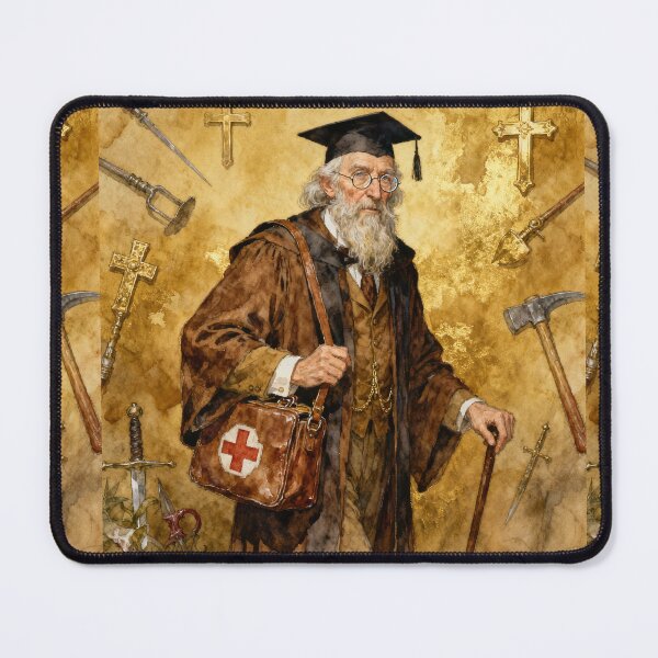 Item preview, Dr Abraham Van Helsing Illustration from Bram Stoker's Dracula character portrait art designed and sold by Vintage Designs +.