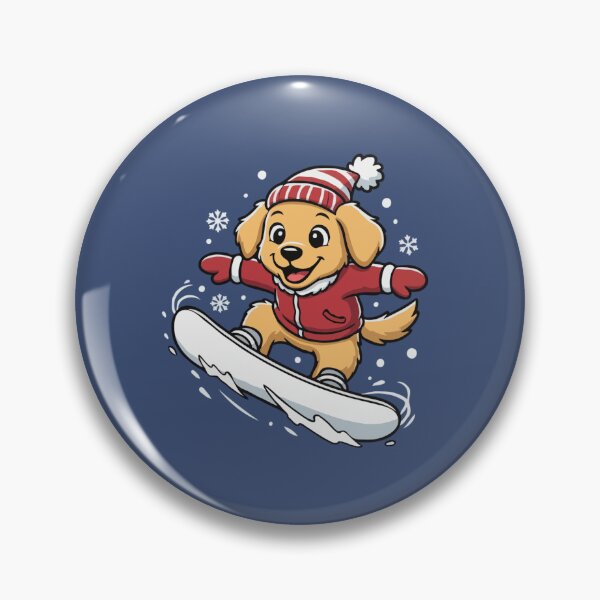 Item preview, Cute Golden Retriever Snowboarding Puppy | Happy Winter Puppy designed and sold by The Real Life Symphony.