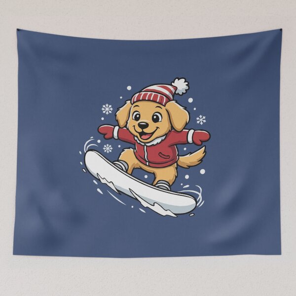 Item preview, Cute Golden Retriever Snowboarding Puppy | Happy Winter Puppy designed and sold by The Real Life Symphony.