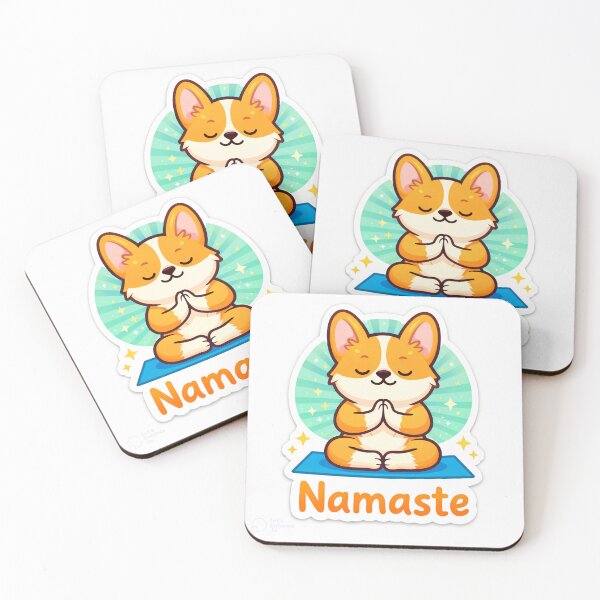 Item preview,  Corgi Dog Doing Yoga Namaste Funny Sticker designed and sold by DesignEG.