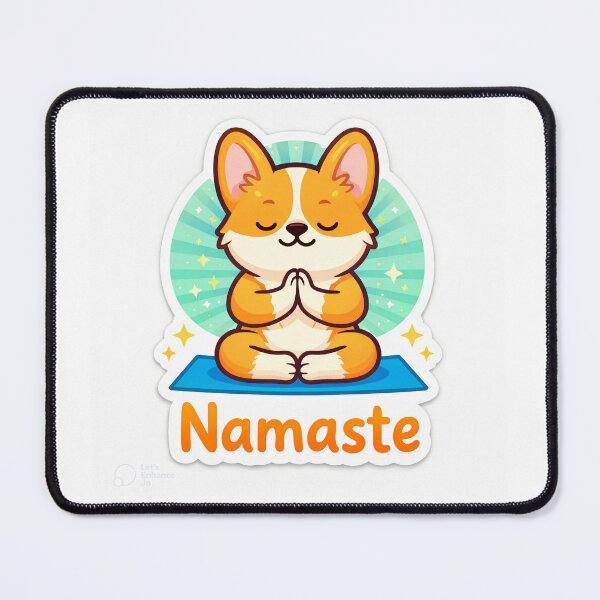 Item preview, Corgi Dog Doing Yoga Namaste Funny Sticker designed and sold by DesignEG.