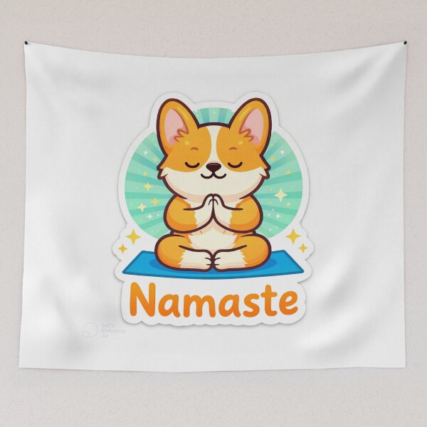 Item preview,  Corgi Dog Doing Yoga Namaste Funny Sticker designed and sold by DesignEG.
