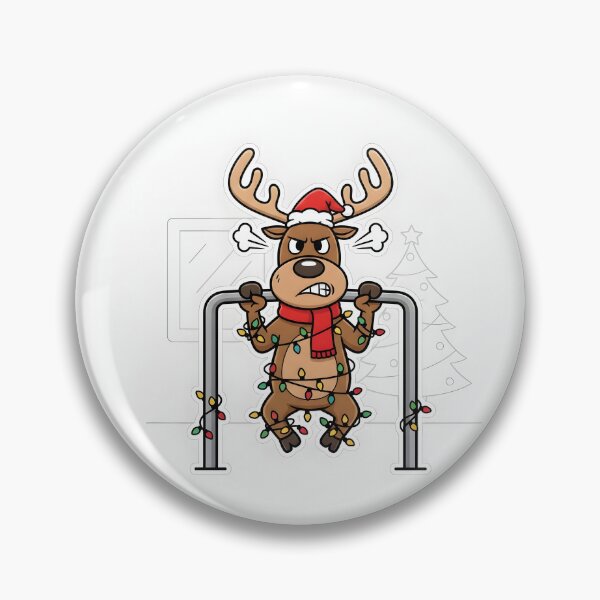 Item preview, Tangled Reindeer Pull-ups Christmas Lights Gym Humor designed and sold by AestheticCore Designs.