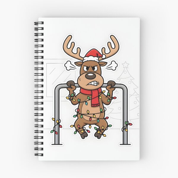 Item preview, Tangled Reindeer Pull-ups Christmas Lights Gym Humor designed and sold by AestheticCore Designs.