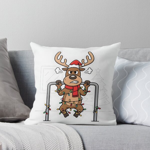 Item preview, Tangled Reindeer Pull-ups Christmas Lights Gym Humor designed and sold by AestheticCore Designs.