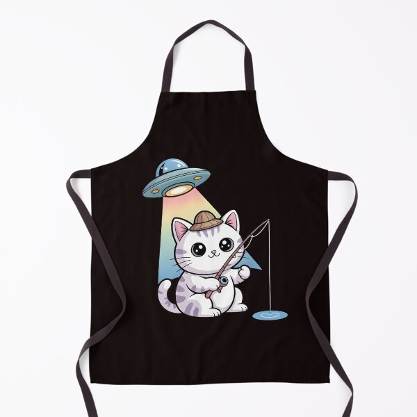 Item preview, Kawaii Fishing Cat Alien UFO Abduction – Cute Japanese Anime Style designed and sold by Redgiant87x.