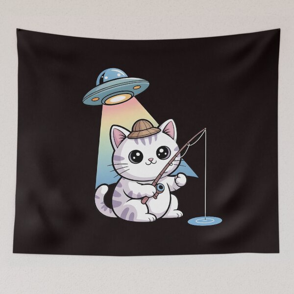 Artikelvorschau, Kawaii-Angelkatze wird von einem Alien oder UFO entführt – Niedlicher japanischer Anime-Stil entworfen und verkauft von Redgiant87x.