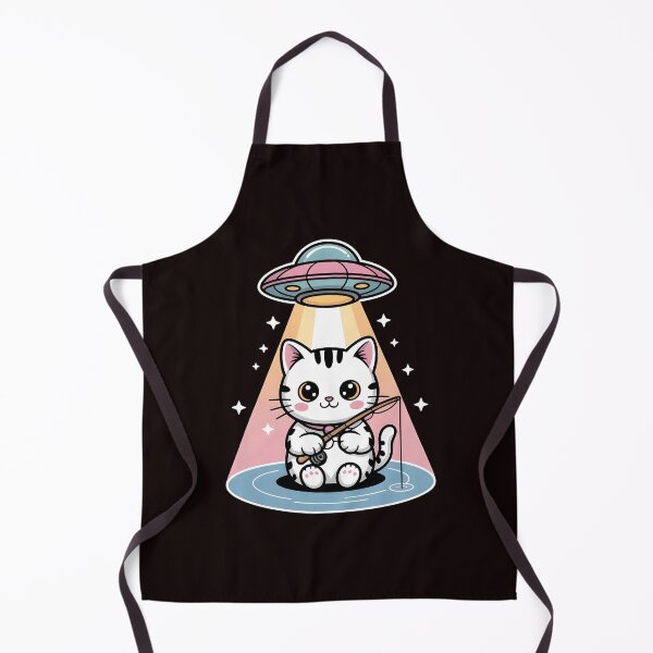 Item preview, Kawaii Fishing Cat Alien UFO Abduction – Cute Cat Ramen Anime Vibes designed and sold by Redgiant87x.