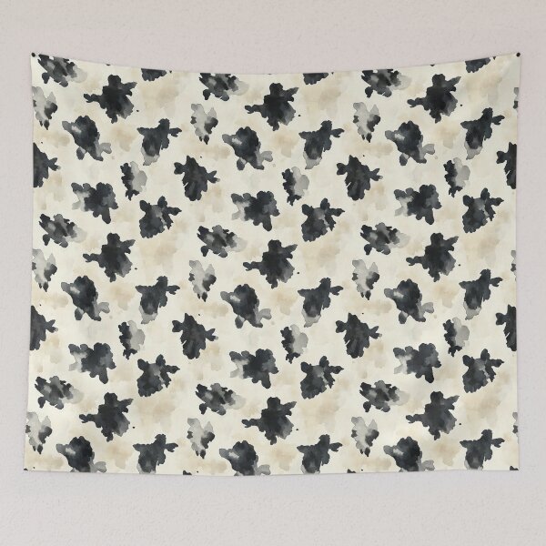 Item preview, Watercolor Cow Print Pattern | Black Western Farmhouse Aesthetic designed and sold by PaperieJennifer.
