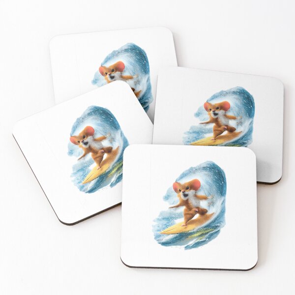 Item preview, Surfing mouse on a yellow surfboard designed and sold by Taoufik79-shop.