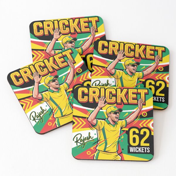 Item preview, Travball Inspired Cricket Poster – 62 Wickets Sports Wall Art designed and sold by AbstractAuraArt.