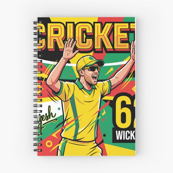 Item preview, Travball Inspired Cricket Poster – 62 Wickets Sports Wall Art designed and sold by AbstractAuraArt.