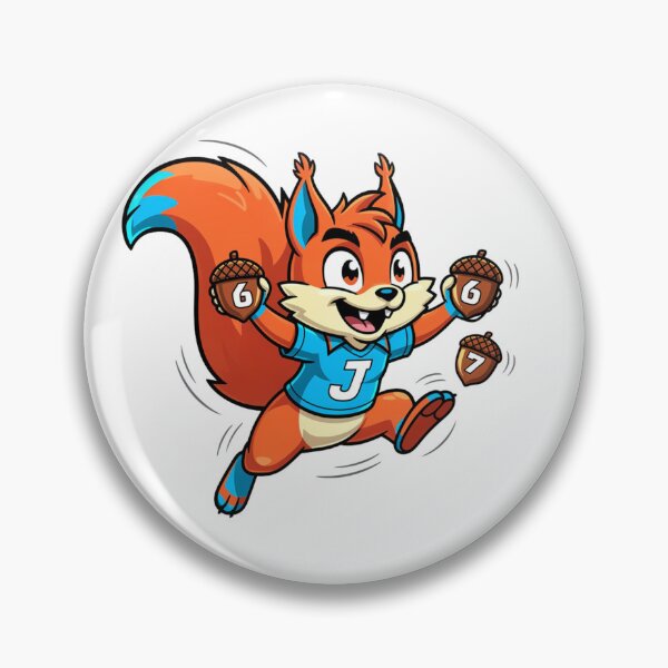 Item preview, Cute Squirrel Mascot Juggling Acorns – Lucky 67 Jersey designed and sold by w66aboo.