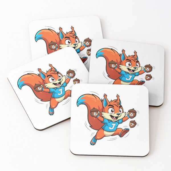 Item preview, Cute Squirrel Mascot Juggling Acorns – Lucky 67 Jersey designed and sold by w66aboo.