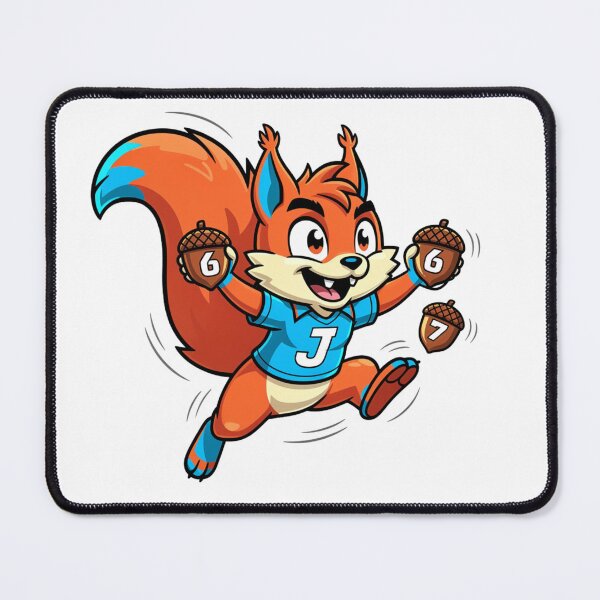 Item preview, Cute Squirrel Mascot Juggling Acorns – Lucky 67 Jersey designed and sold by w66aboo.