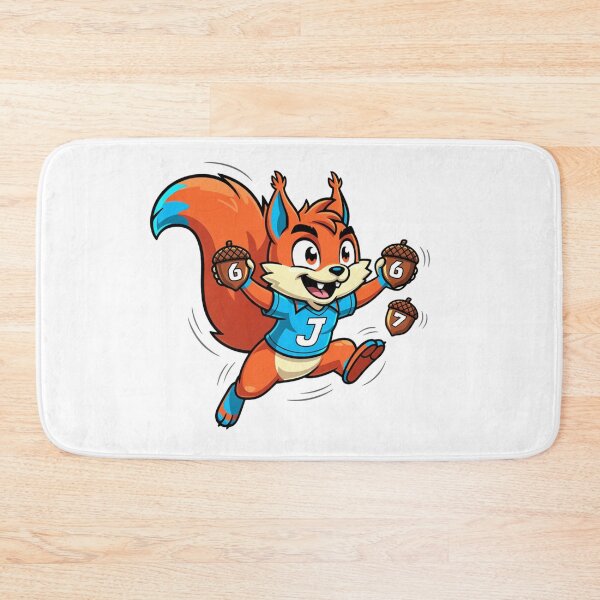 Item preview, Cute Squirrel Mascot Juggling Acorns – Lucky 67 Jersey designed and sold by w66aboo.
