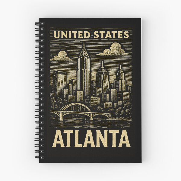 Item preview, Atlanta USA Linocut Style  designed and sold by Thistle-TShop.