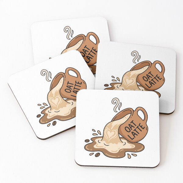 Item preview, Oat Latte Spilled Coffee Heart Cute Vector Illustration designed and sold by chattsuede.