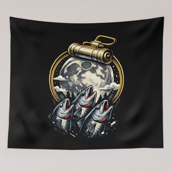 Item preview, Three Mystic Sardines Howling At Moon Canned Fis designed and sold by ZuToMi.