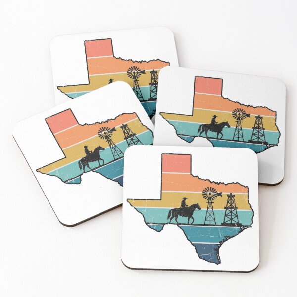 Item preview, Retro Texas State Vintage Cowboy Windmill Oil Rig Sunset Stripes Western designed and sold by Maxbevier.