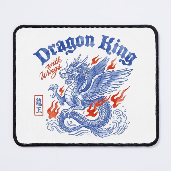 Item preview, Winged Dragon King Blue Porcelain Tattoo Style Art designed and sold by zzz888.