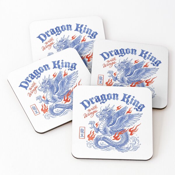Item preview, Winged Dragon King Blue Porcelain Tattoo Style Art designed and sold by zzz888.