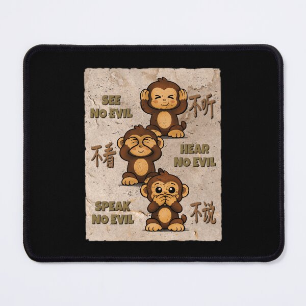 Item preview, THREE WISE MONKEYS - SEE, HEAR, SPEAK NO EVIL designed and sold by RonnyMilleo.