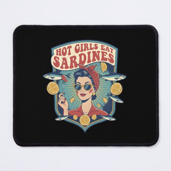 Item preview, Hot Girls Eat Sardines Retro Tinned Fish Foodie Aesthetic designed and sold by ZuToMi.