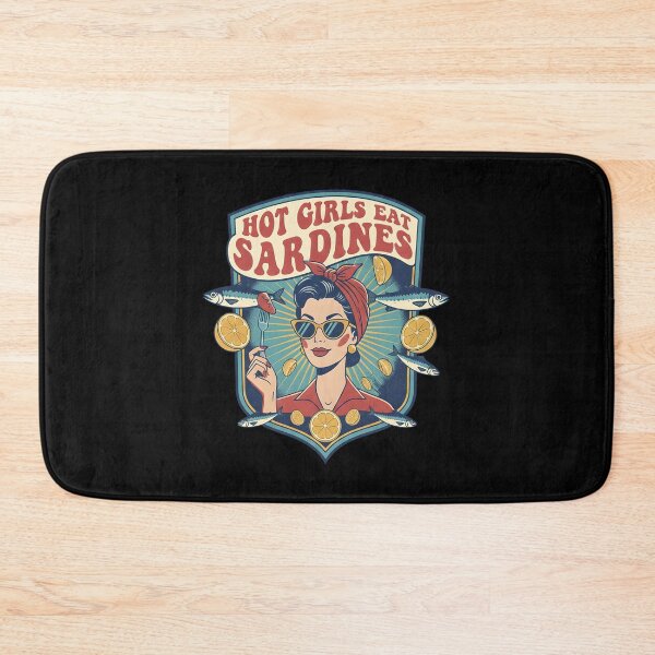 Item preview, Hot Girls Eat Sardines Retro Tinned Fish Foodie Aesthetic designed and sold by ZuToMi.