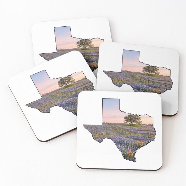 Item preview, Texas State Bluebonnet Wildflowers Field Sunset Tree Fence Spring Landscape designed and sold by Maxbevier.