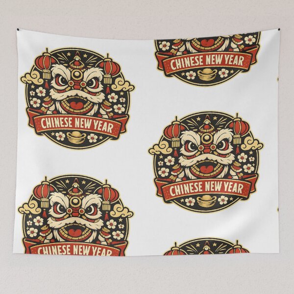Item preview, Vintage Chinese New Year – Retro Lunar Celebration Logo designed and sold by Dax Studio.