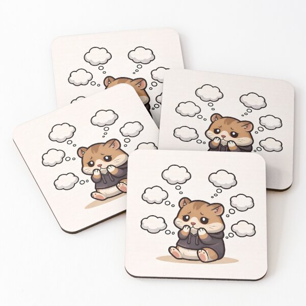 Item preview, Overthinking Hamster – Cute Anxiety Mascot designed and sold by PawsGiggles.