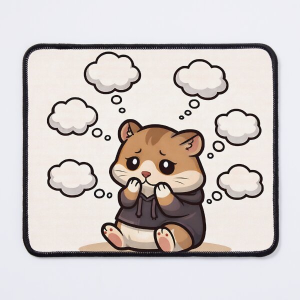 Item preview, Overthinking Hamster – Cute Anxiety Mascot designed and sold by PawsGiggles.
