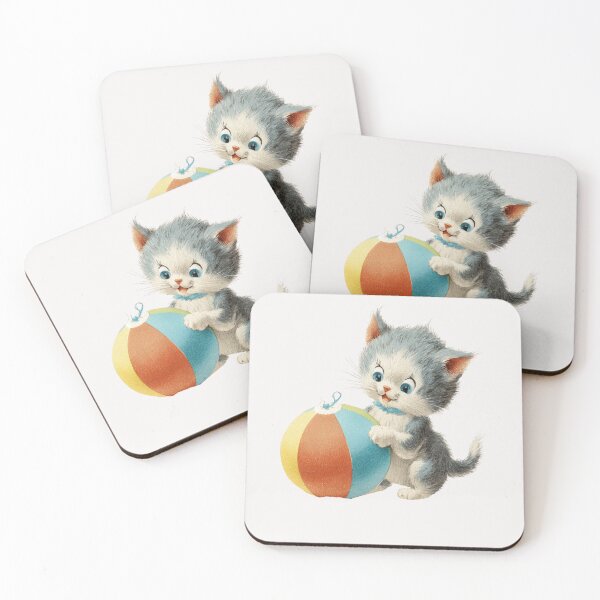 Item preview, Vintage kittens playing with a beach ball designed and sold by MendaciousMina.