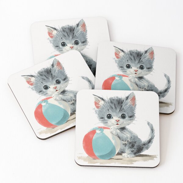 Item preview, Vintage kittens playing with a beach ball designed and sold by MendaciousMina.