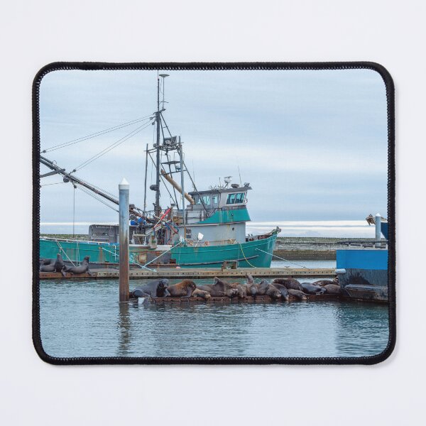 Item preview, Fishing boat and sea lions designed and sold by lisavonbiela.