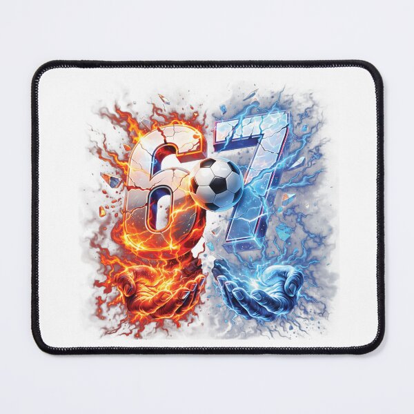 Item preview, 67 Meme Soccer T-Shirt, funny football score joke gift, viral sports meme graphic tee, fire vs ice soccer fan shirt designed and sold by JoyBoyStudio1.
